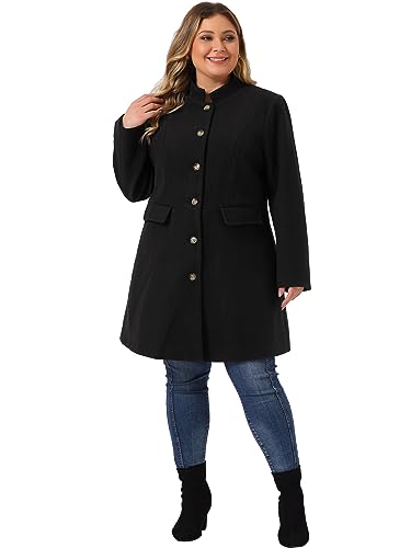 Women's Plus Size Long Coat Winter Steampunk Stand Collar Single Breasted Coat 2023
