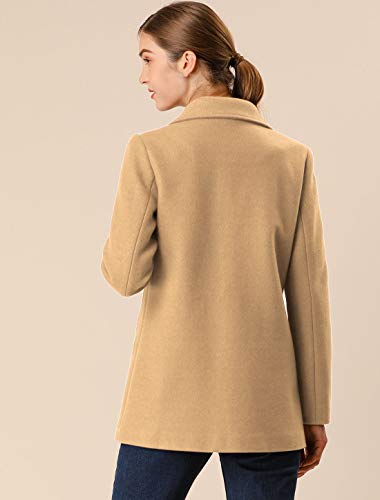 Women's Winter Coats Long Sleeve Lapel Mid-thigh A-Line Outerwear Double Breasted Pea Coat