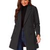 Women's Notch Lapel Double Breasted Belted Mid Long Outwear Winter Coat