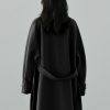 Women's Winter Hidden Single Breasted Wool Coat Raglan Sleeve Business Long Wool Overcoat