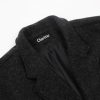 Women's Oversized Notched Collar Wool Blend Single Breast Midi Long Trench Coat