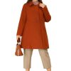 Plus Size Peacoat for Women Winter Notched Lapel Single Breasted Elegant Long Trench Coats Jacket