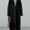 Women's Winter Hidden Single Breasted Wool Coat Raglan Sleeve Business Long Wool Overcoat