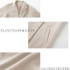 Women's Winter Pea Coat Notch Lapel Single Breasted Oversized Long Casual Wool Blend Overcoat