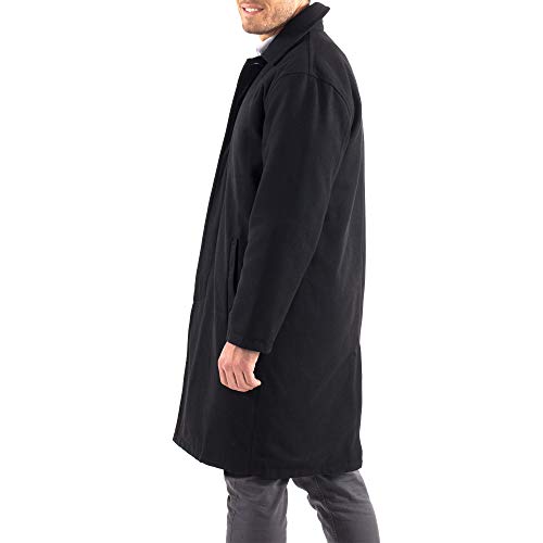 Zach Men’s Wool Blend Overcoat – Knee-Length Trench Coat, Runs Large for Layering Over Suits or Sweaters