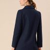 Women's Winter Coats Long Sleeve Lapel Mid-thigh A-Line Outerwear Double Breasted Pea Coat