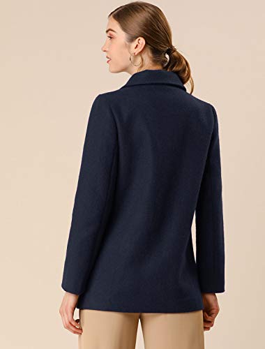 Women's Winter Coats Long Sleeve Lapel Mid-thigh A-Line Outerwear Double Breasted Pea Coat