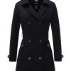 Women's Waterproof Trench Coat Classic Lapel Outerwear Coat with Belt