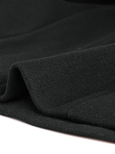 Double Breasted Pea Coat for Women's Notched Lapel Office Blazer Peplum Jacket