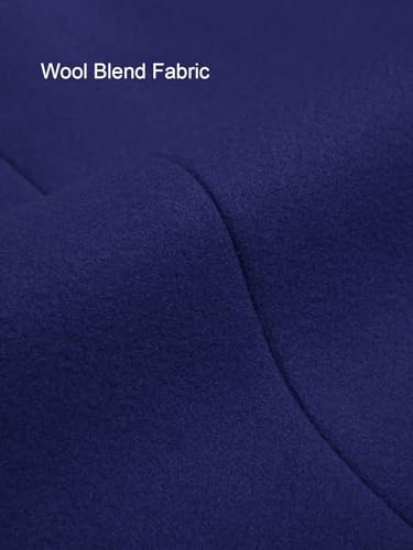 Men's Pea Coat with Detachable Plaid Scarfs Fall Single Breasted Wool Blend Trench Coat Winter Overcoat
