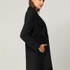 Women's Winter Overcoat Notched Lapel One Buttoned Mid-Length Long Coat