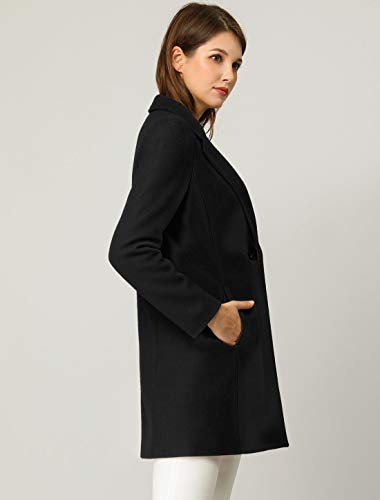Women's Winter Overcoat Notched Lapel One Buttoned Mid-Length Long Coat