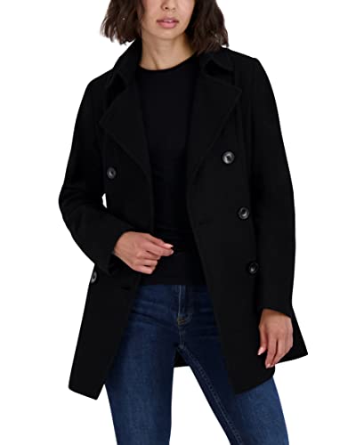 Women's Peacoat Wool Blend Double Breasted Winter Coat