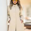 Women's Winter Overcoat Mid-Long Stand Collar Single Breasted Coat Outerwear