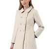 Women's Peter Pan Collar Double Breasted Winter Long Trench Pea Coat