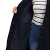 Plus Size Women Long Coats Peter Pan Collar Single Breasted with Pockets Trench Winter Long Peacoat