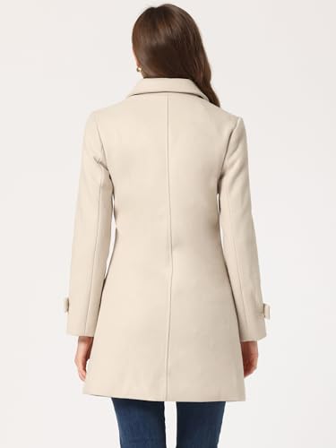 Women's Winter Outerwear Overcoat Peter Pan Collar Mid-thigh A-line Single Breasted Pea Coat