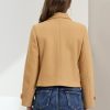 Women's Turn Down Collar Long Sleeve Single Breasted Outwear Winter Pea Coat
