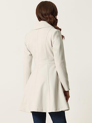 Fall Coats for Women 2025 A-Line Double Breasted Lapel Collar Long Winter Pea Coat