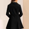 Winter Pea Coats for Women Shawl Lapel Overcoat Single Breasted Belted Long Trench Coat