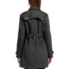 Women's Double Breasted Pea Coat Winter Mid-Long Trench Coat with Belt