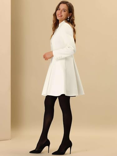 Women's Single Breasted Coat A Line Mid-Long Peacoats Outerwear Winter Coats