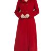 Women's Double Breasted Maxi Long Winter Wool Trench Coat Hooded Thick Warm Overcoats
