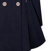 Women's Notched Lapel Double Breasted Pea Coats Mid-Long Wool Dresses Coat Fall Winter Warm Trench Coat Overcoat