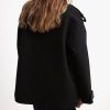 Majdan Women's Double Breasted Short Peacoat Winter Thick Wool Coat Oversized Jacket with Pockets