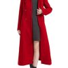 Women's Double Breasted Maxi Long Winter Wool Trench Coat Hooded Thick Warm Overcoats