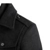 Men's Pea Coat Wool Jacket Windbreaker Single Breasted Winter Coat