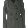 Women's Soft Wool Blend Peacoat – Double Breasted Winter Coat with Detachable Hood
