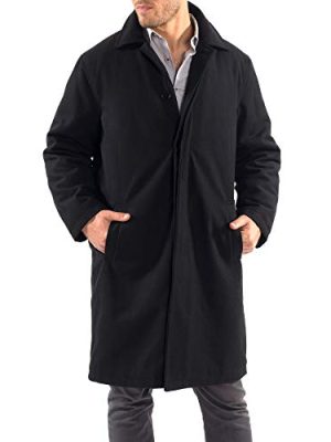 Zach Men’s Wool Blend Overcoat – Knee-Length Trench Coat, Runs Large for Layering Over Suits or Sweaters
