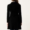 Pea Coats for Women's Winter Fashion Lapel Belted Double Breasted Trench Coat