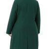 Plus Size Long Coats for Women Notched Lapel Winter Warm Double Breasted Coat