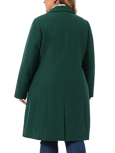 Plus Size Long Coats for Women Notched Lapel Winter Warm Double Breasted Coat