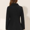Womens Work Office Winter Overcoat Single Breasted Point Collar Pea Coat