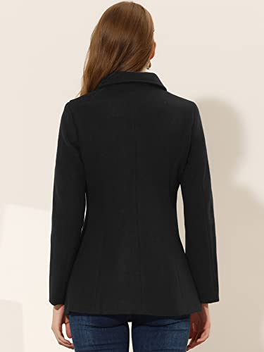 Womens Work Office Winter Overcoat Single Breasted Point Collar Pea Coat
