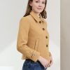 Women's Turn Down Collar Long Sleeve Single Breasted Outwear Winter Pea Coat