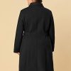 Women's Plus Size Single Breasted Belted Winter Long Coat