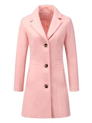 Women's Winter Pea Coat 2025 Fall Single Breasted Long Outerwear Trench Coats