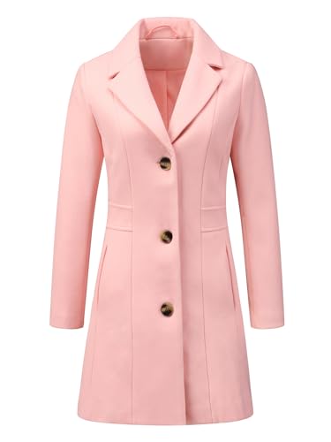 Women's Winter Pea Coat 2025 Fall Single Breasted Long Outerwear Trench Coats