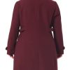 Plus Size Coats for Women Peter Pan Collar Cuff Single Breasted Trench Jacket Winter Long Coat