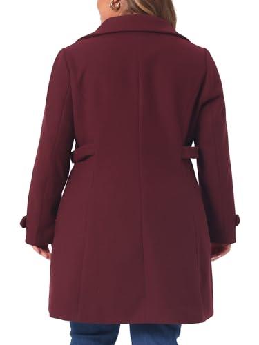 Plus Size Coats for Women Peter Pan Collar Cuff Single Breasted Trench Jacket Winter Long Coat