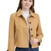 Women's Turn Down Collar Long Sleeve Single Breasted Outwear Winter Pea Coat