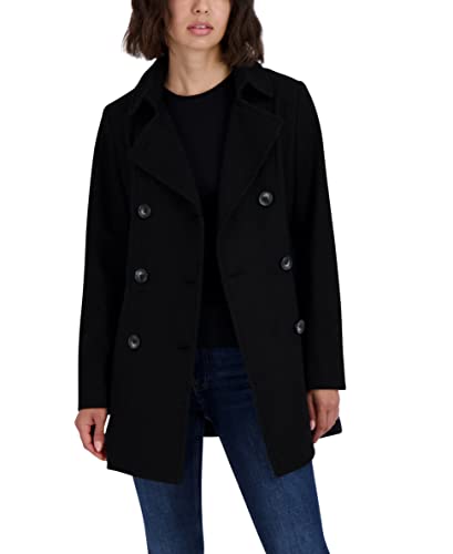 Women's Peacoat Wool Blend Double Breasted Winter Coat