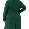 Plus Size Winter Coats for Women Lapel Single Breasted Belted with Pocket Pea Coats Trench Coats