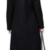 Women's Big Notch Lapel Single Breasted Mid-Long Wool Blend Coat