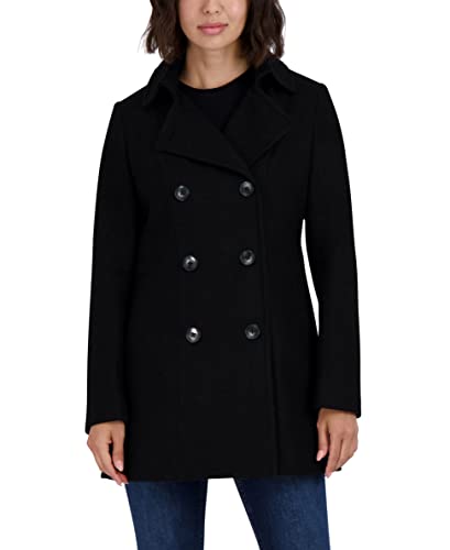 Women's Peacoat Wool Blend Double Breasted Winter Coat