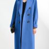 Women's Winter Double Breasted Wool Coat Business Casual Midi Long Winter Trench Coat with Belt